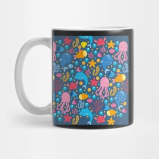 Sea pattern with cute animals / Sea creatures seamless Mug